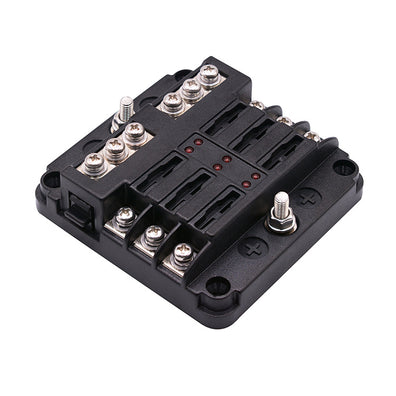 YJ-FB-6-N 6-Way Fuse Box Blade Fuse Block Holder Screw Nut Terminal W/Negative Bus
